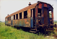 Der letzte Altenberger Wagen 1998 auf dem Zlonicer Bahnhof